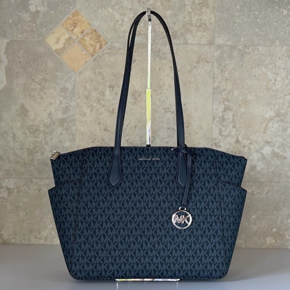 Michael Kors Marilyn MD Top Zip Shoulder Tote Bag MK Admiral - Picture 1 of 14